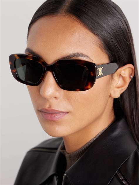 celine rectangular sunglasses in acetate with mineral glass lenses|WOMEN'S LUXURY ACETATE SUNGLASSES .